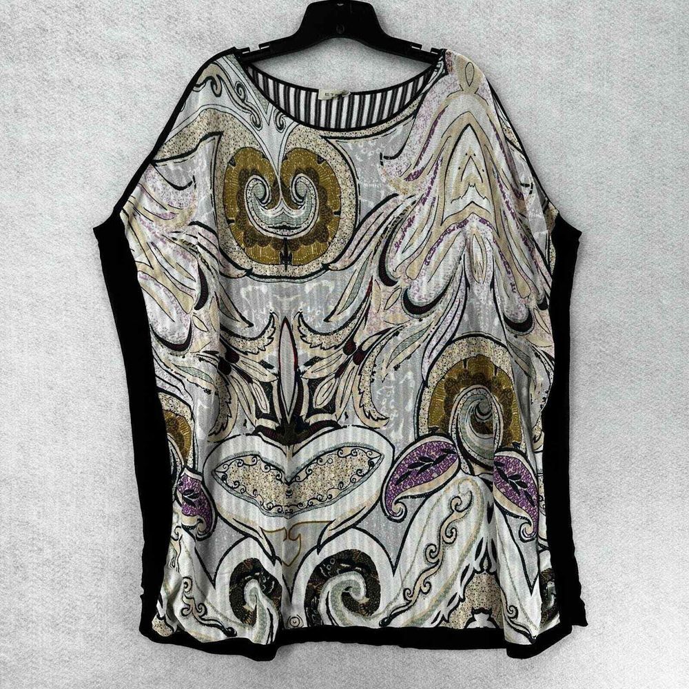 Etro Poncho Size IT40 or US4 Women Paisley Art To Wear Kimono Arm Holes